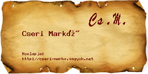 Cseri Markó névjegykártya